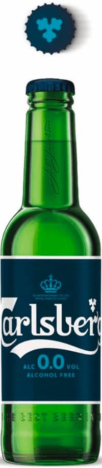 garrafa de Carlsberg 0.0 Danish Pilsner sem álcool