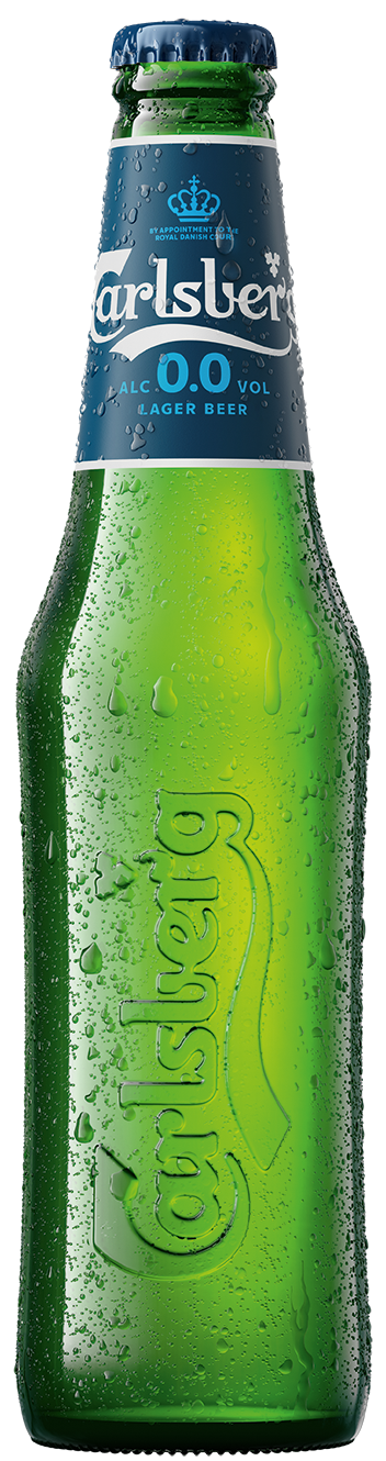 Bierflasche mit alkoholfreiem Carlsberg 0.0%