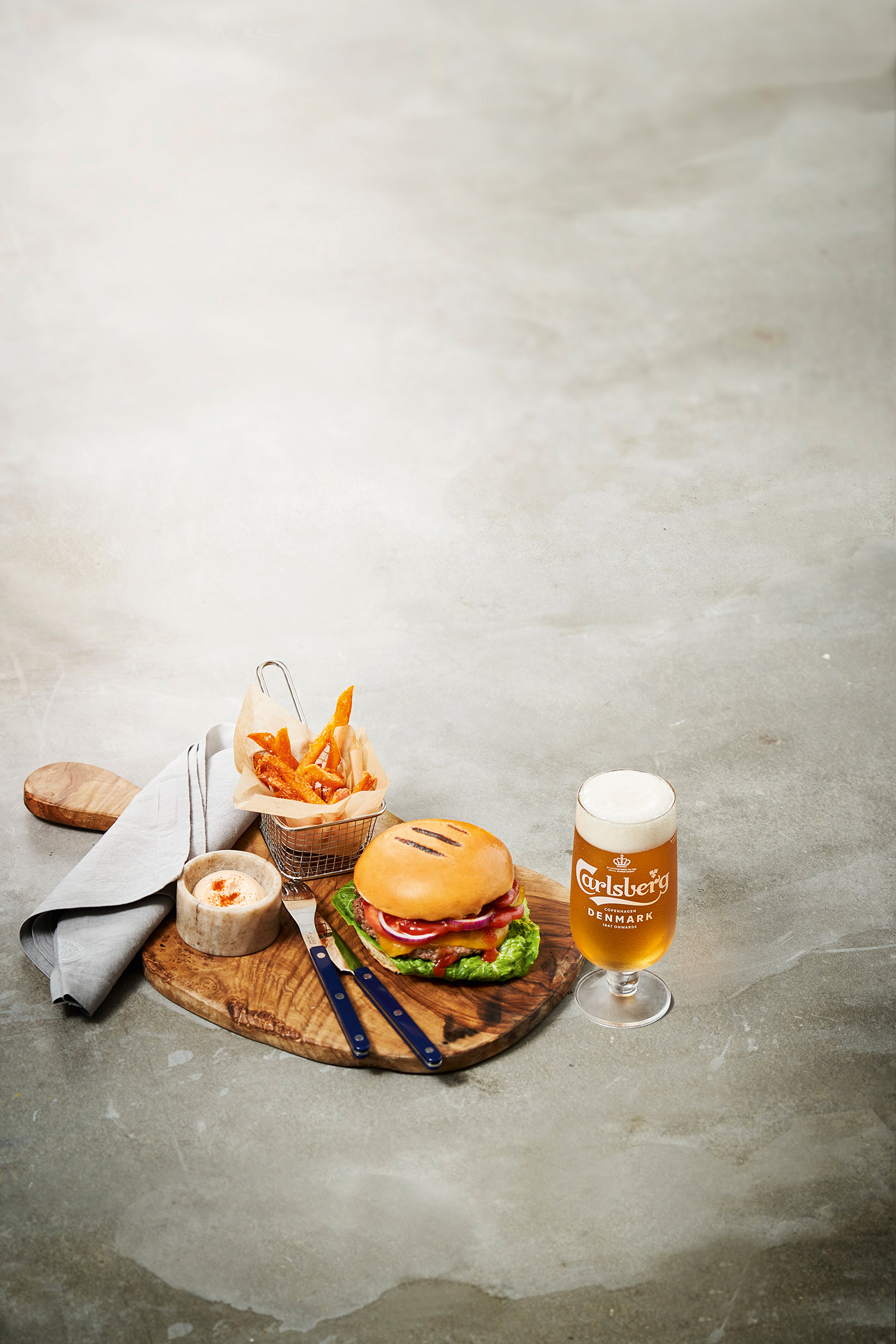 Carlsberg och hamburgare