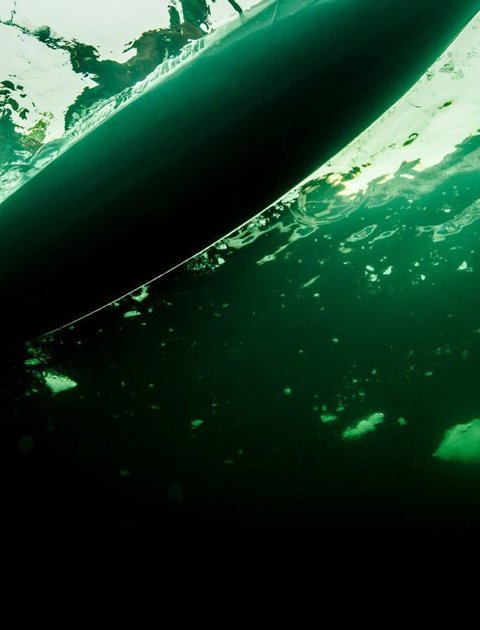 kayak under water