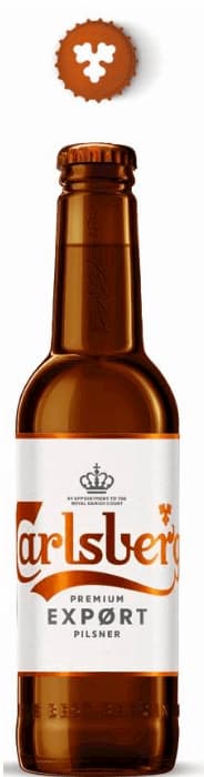 bottle of export beer by Carlsberg