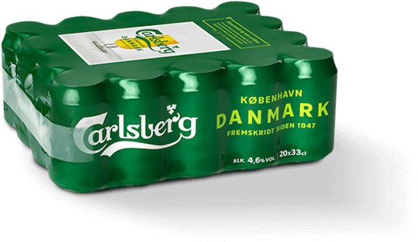 24 carlsberg dåser indpakket i bæredygtig emballage