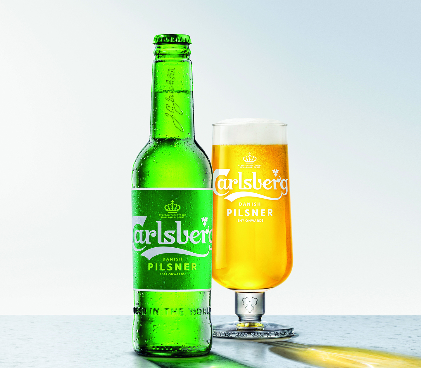 Pilsner bottle and glass